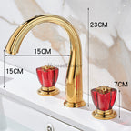 Gold bath shower mixer tap dual handle control additional view