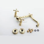 Gold kitchen sink mixer tap swivel spout additional view
