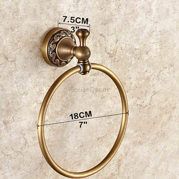 Antique Brass towel ring detailed product view additional view
