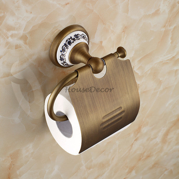 Bronze Ceramic toilet paper holder wall mounted design main view