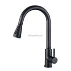 Modern Stainless Steel kitchen sink mixer tap pull out spray detail view