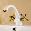 Gold bath shower mixer tap deck mounted design main view