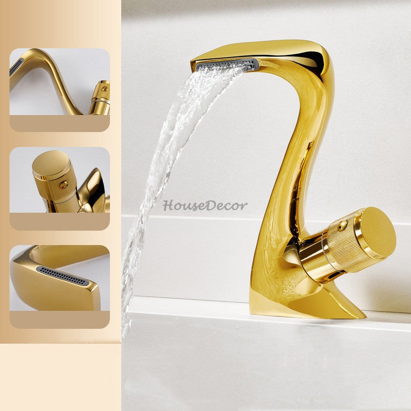 Modern bath shower mixer tap waterfall spout additional view