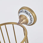 Antique Brass toilet paper holder wall mounted design detail view
