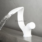 Modern bathroom basin mixer tap waterfall spout additional view