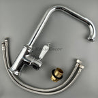 Chrome Ceramic kitchen sink mixer tap swivel spout additional view