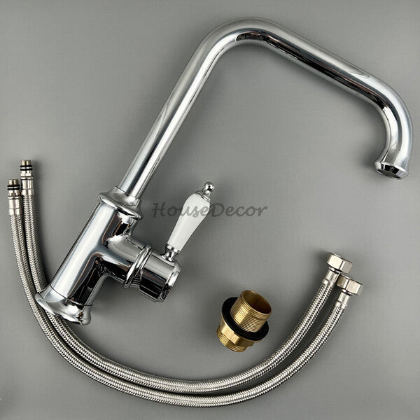 Chrome Ceramic kitchen sink mixer tap swivel spout additional view