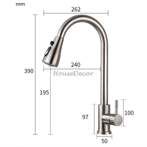 Modern Stainless Steel kitchen sink mixer tap pull out spray additional view