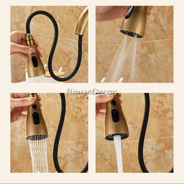 Modern kitchen sink mixer tap pull out spray additional view