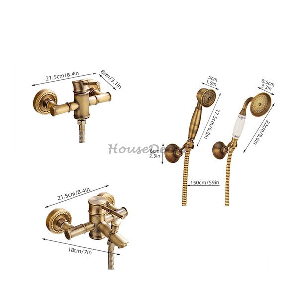 Antique Brass shower head wall mounted design additional view