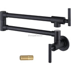 Modern kitchen sink mixer tap folding spout detail view