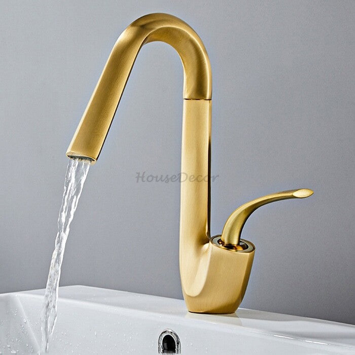 Modern bath shower mixer tap swivel spout main view