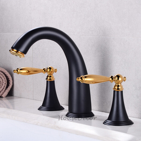 Modern bath shower mixer tap 3 hole installation detail view