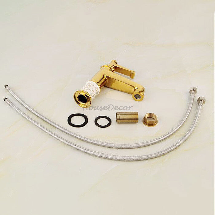 Gold Ceramic bath shower mixer tap detailed product view additional view