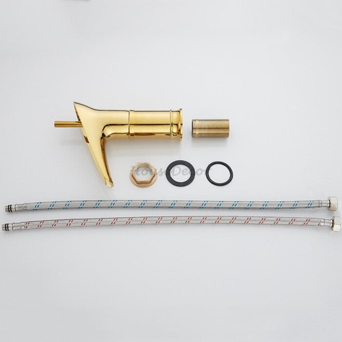 Gold Brass bath shower mixer tap waterfall spout additional view
