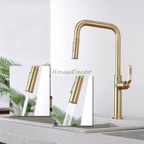 Modern kitchen sink mixer tap pull out spray additional view