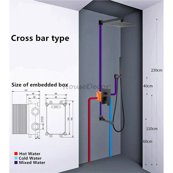 Modern bath shower mixer tap wall mounted design additional view