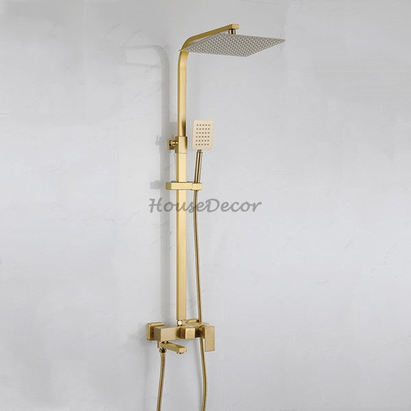 Brushed Gold bath shower mixer tap swivel spout detail view
