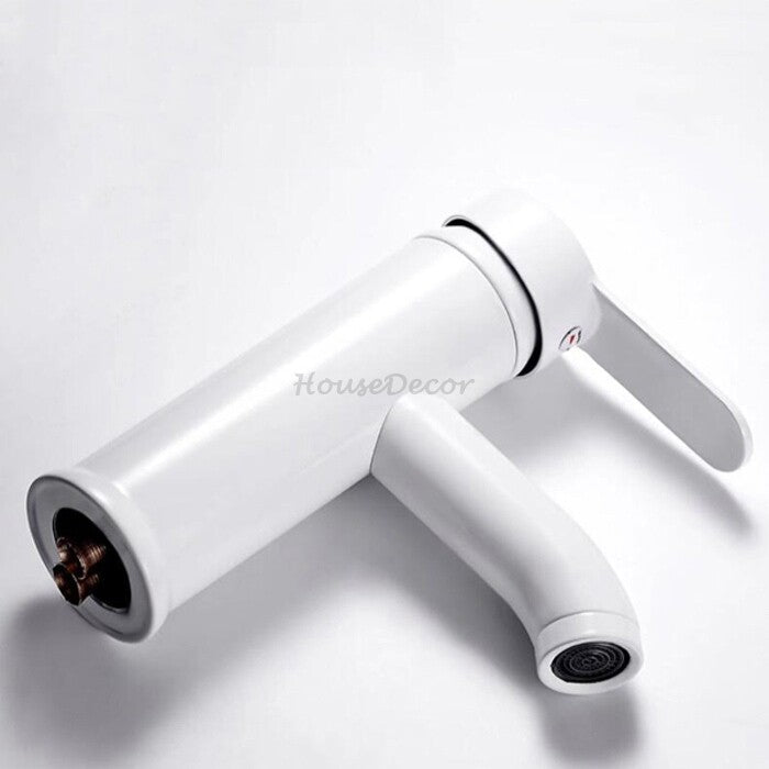 White bath shower mixer tap deck mounted design additional view