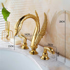 Gold bath shower mixer tap 3 hole installation additional view