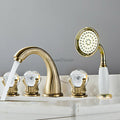 Brushed Gold bath shower mixer tap handheld shower set main view