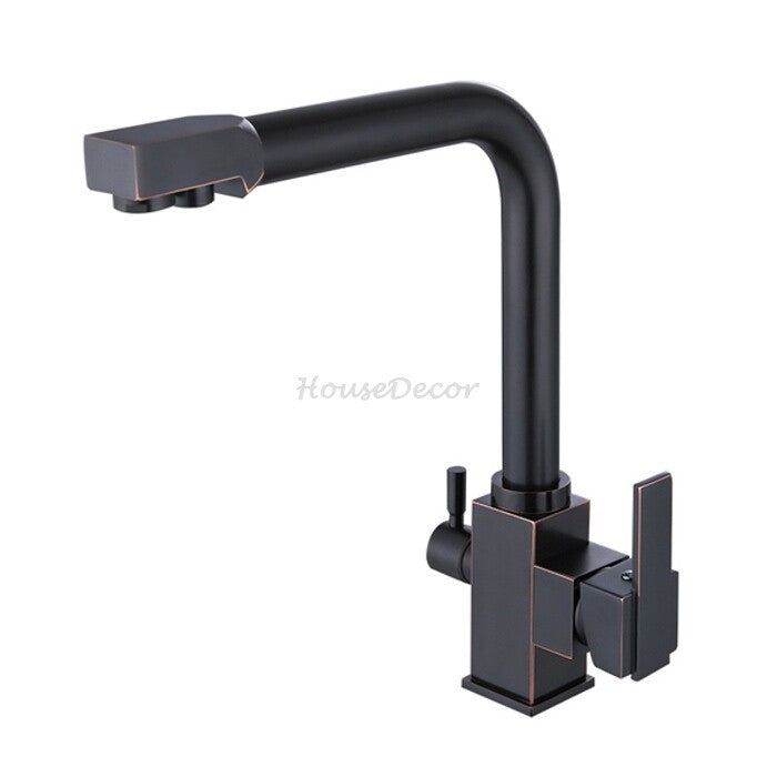 Modern kitchen sink mixer tap swivel spout detail view