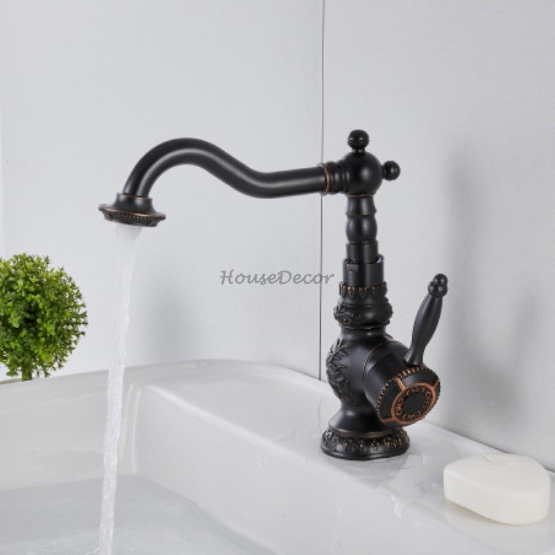 Black Brass bath shower mixer tap swivel spout detail view