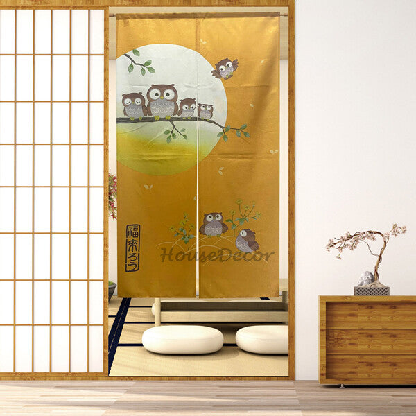 Gold Fabric doorway curtain room divider design main view
