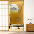 Gold Fabric doorway curtain room divider design main view