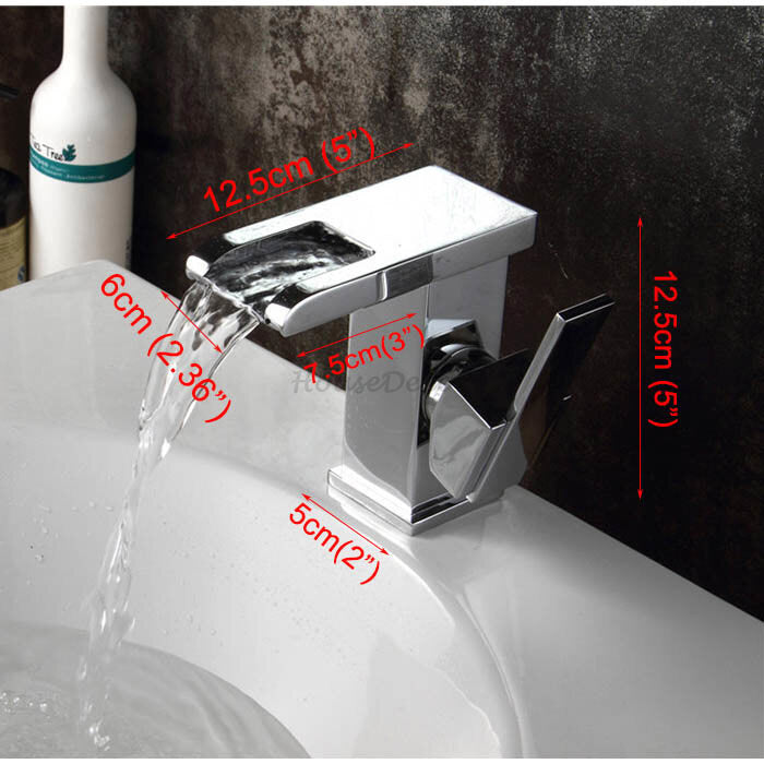 Modern bath shower mixer tap waterfall spout additional view