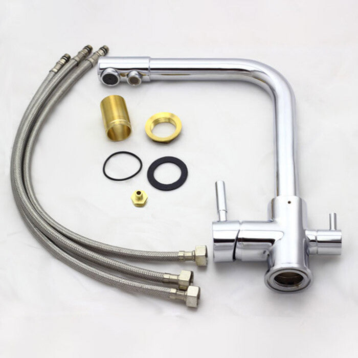 Modern kitchen sink mixer tap swivel spout additional view