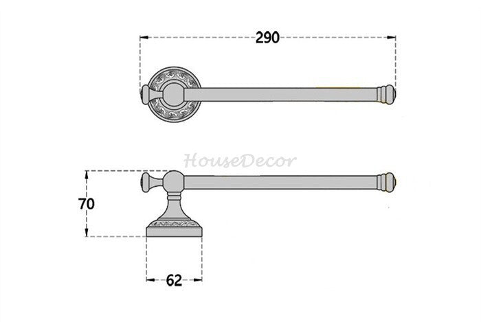 Black Brass towel rack wall mounted design additional view