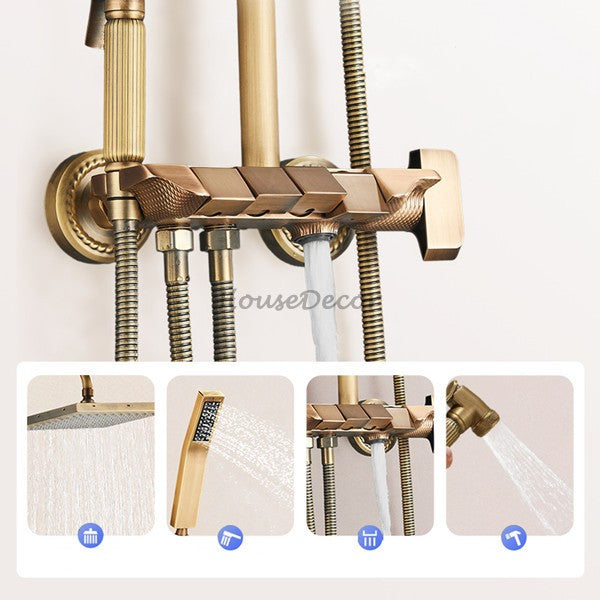 Brass shower head handheld shower set additional view