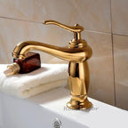 Gold bath shower mixer tap deck mounted design main view