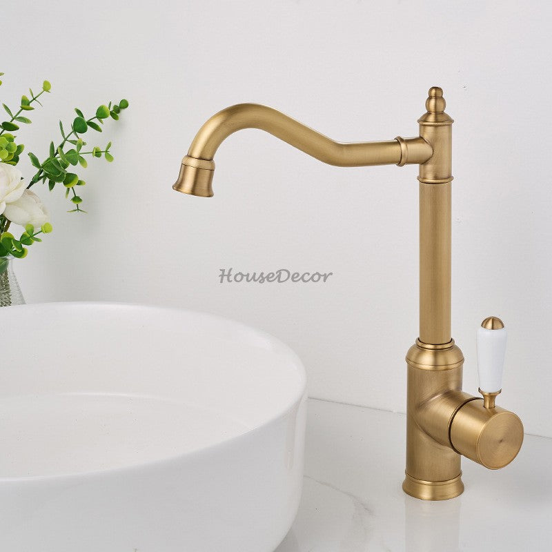 Brass bath shower mixer tap swivel spout detail view