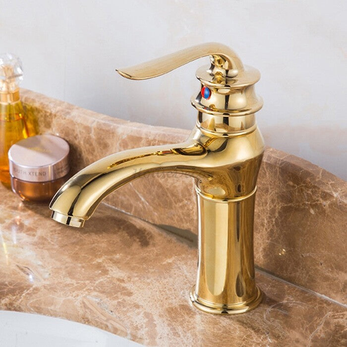 Gold bath shower mixer tap single lever control main view