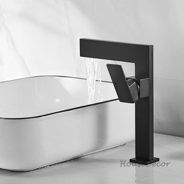 Brass bath shower mixer tap waterfall spout detail view
