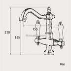 Gold bath shower mixer tap swivel spout additional view