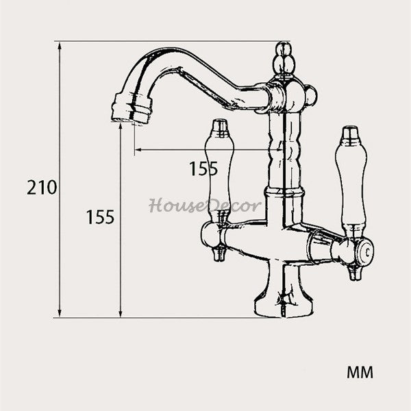 Gold bath shower mixer tap swivel spout additional view
