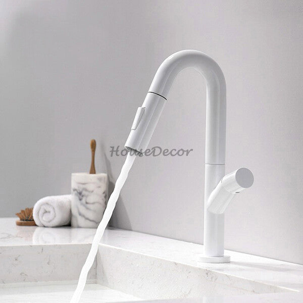 Modern bath shower mixer tap pull out spray main view
