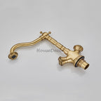 Antique Brass bath shower mixer tap swivel spout detail view