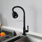 Matte Black kitchen sink mixer tap deck mounted design main view