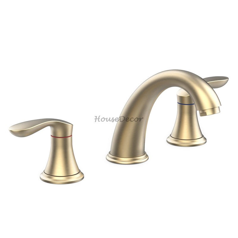 Modern bath shower mixer tap dual handle control detail view