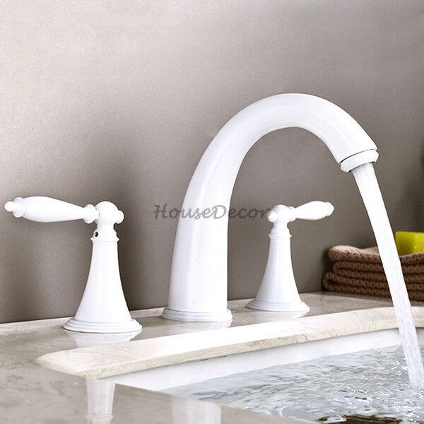 Modern bath shower mixer tap dual handle control additional view
