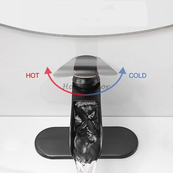 Modern bathroom basin mixer tap waterfall spout additional view
