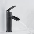 Modern bath shower mixer tap waterfall spout detail view