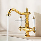 Gold bath shower mixer tap swivel spout additional view