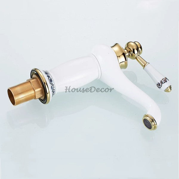Gold Ceramic bath shower mixer tap single lever control additional view