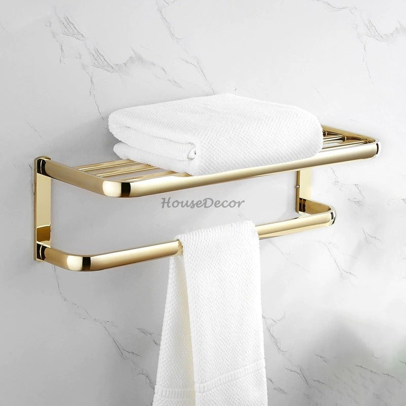 Gold toilet brush holder detailed product view additional view
