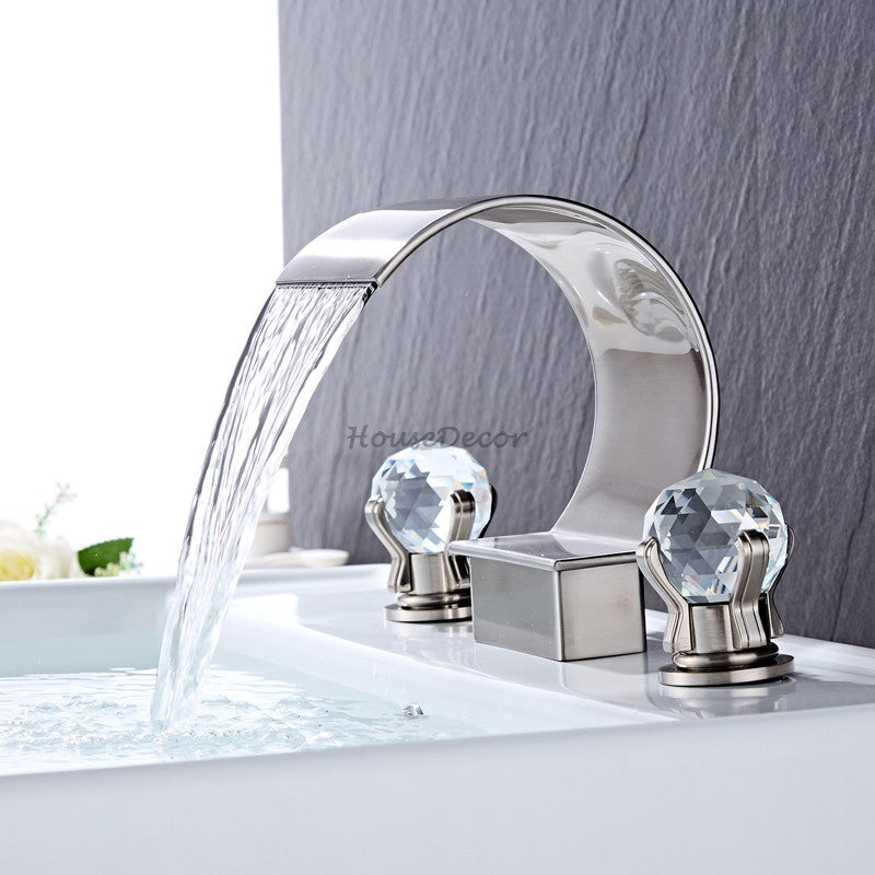 Modern bath shower mixer tap waterfall spout additional view